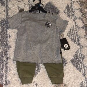 Volcom Gray and Olive Baby Set